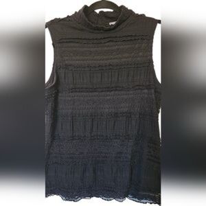 NY Collection | LG Black Lace Sleeveless Blouse